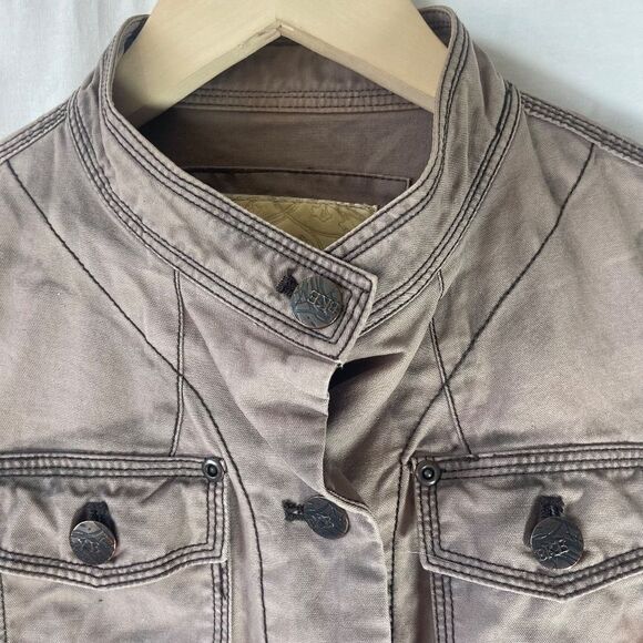 BKE Taupe/Tan Tie Dye Utility Jacket Sz S - Picture 3 of 6